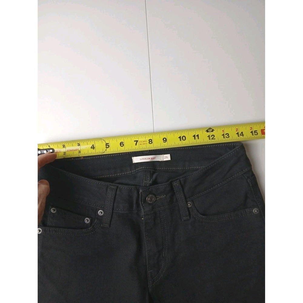 Levis Superlow Bootcut Jeans 26 Women 28x31 Black Levi's Boot Cut New NEW - Picture 9 of 15